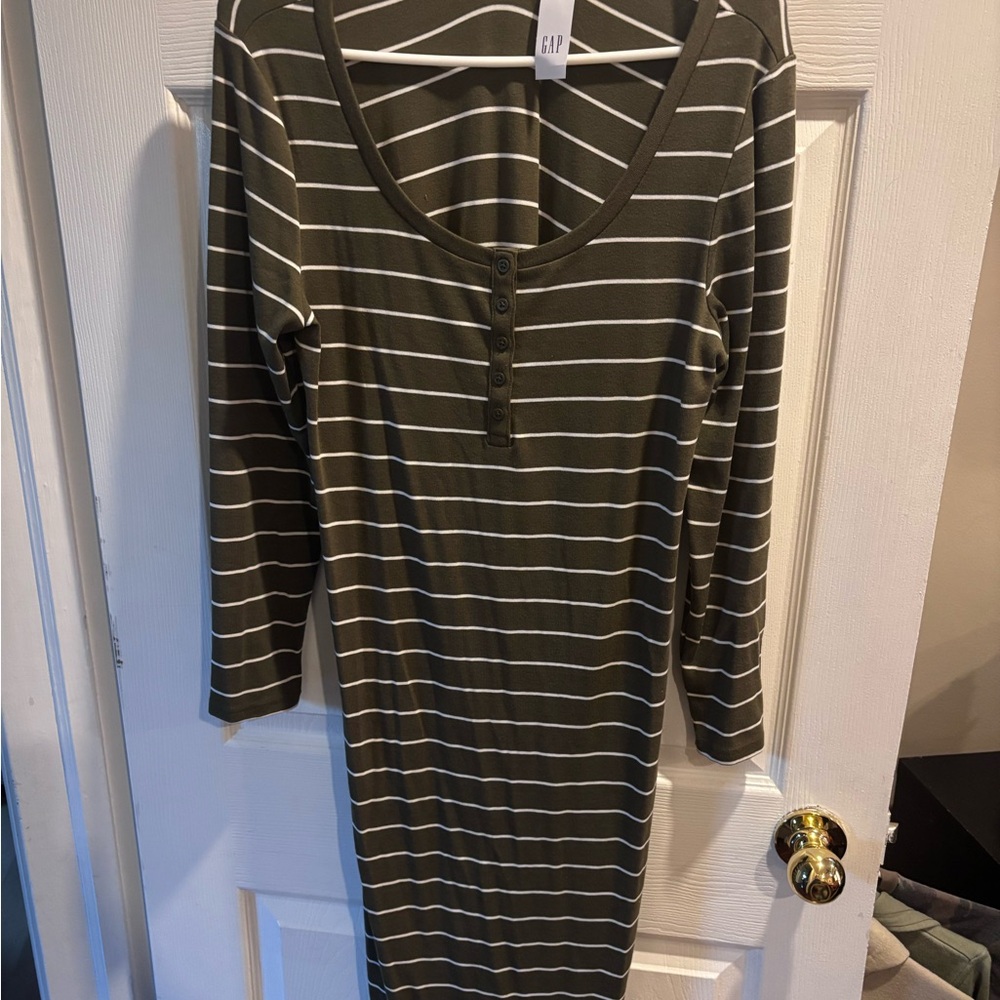GAP Green Long Sleeve Bodycon Dress